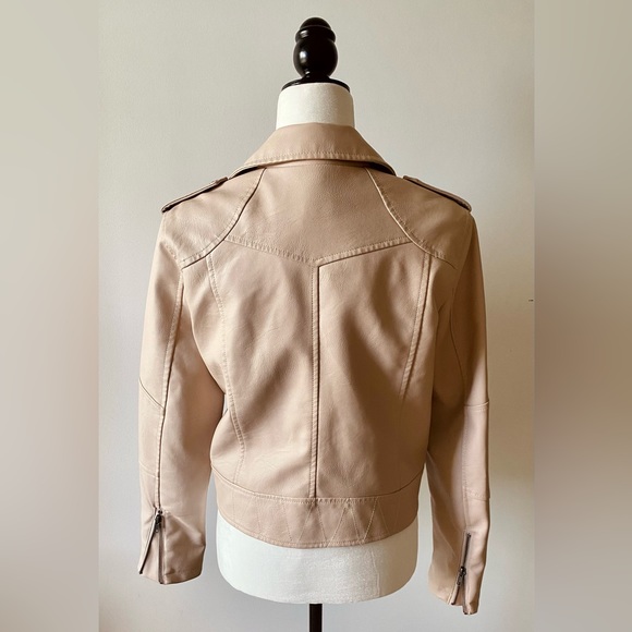 NWT Cupcakes and Cashmere Blush Pink Vegan Leather Moto Jacket - Picture 2 of 10